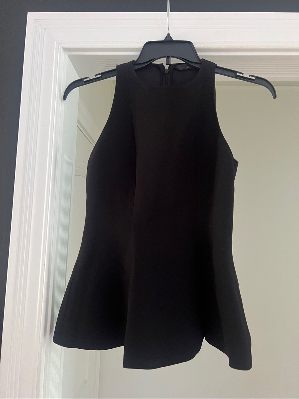 Zara Black Sleeveless Peplum Tank Top